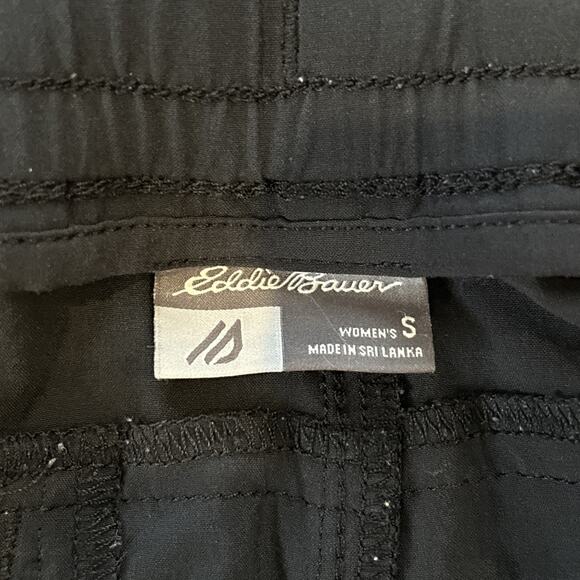 Eddie Bauer Pants Womens Small Black Cargo Jogger Stretch Elastic Waist Pockets - Picture 2 of 5